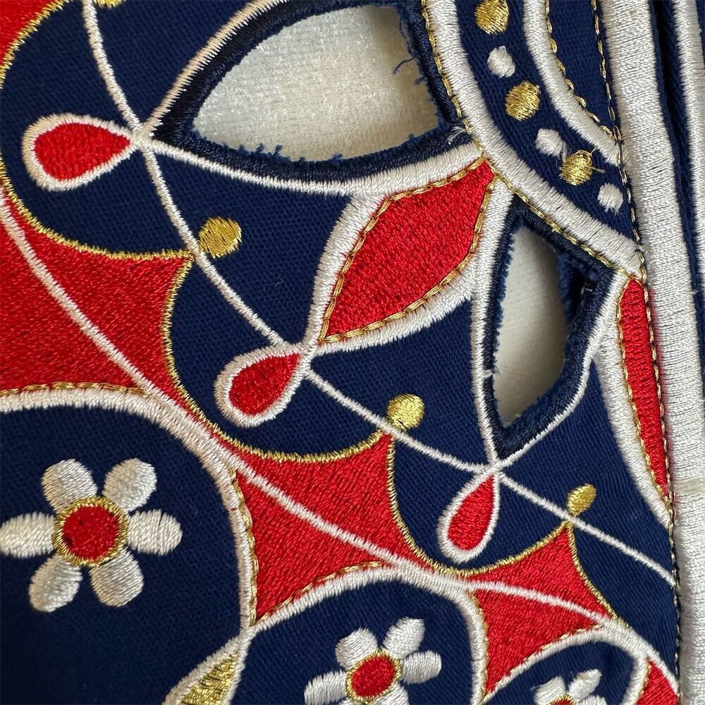 Bob Mackie Wearable Art Blue Embroidered Cutout Jacket Women's Size XS - Picture 5 of 15